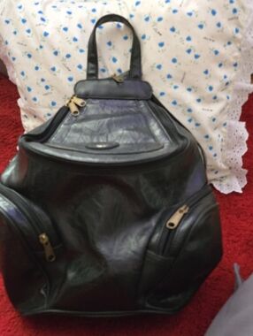 Black Leather Women’s Backpack Tote - Classic Everyday Bag